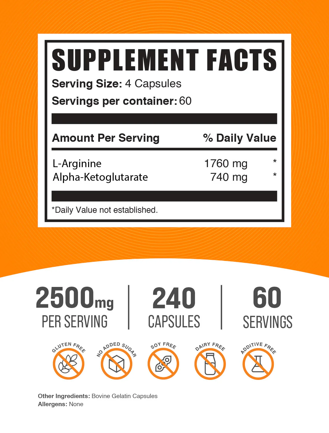 AAKG (L-Arginine Alpha-Ketoglutarate) Capsules - Image 2