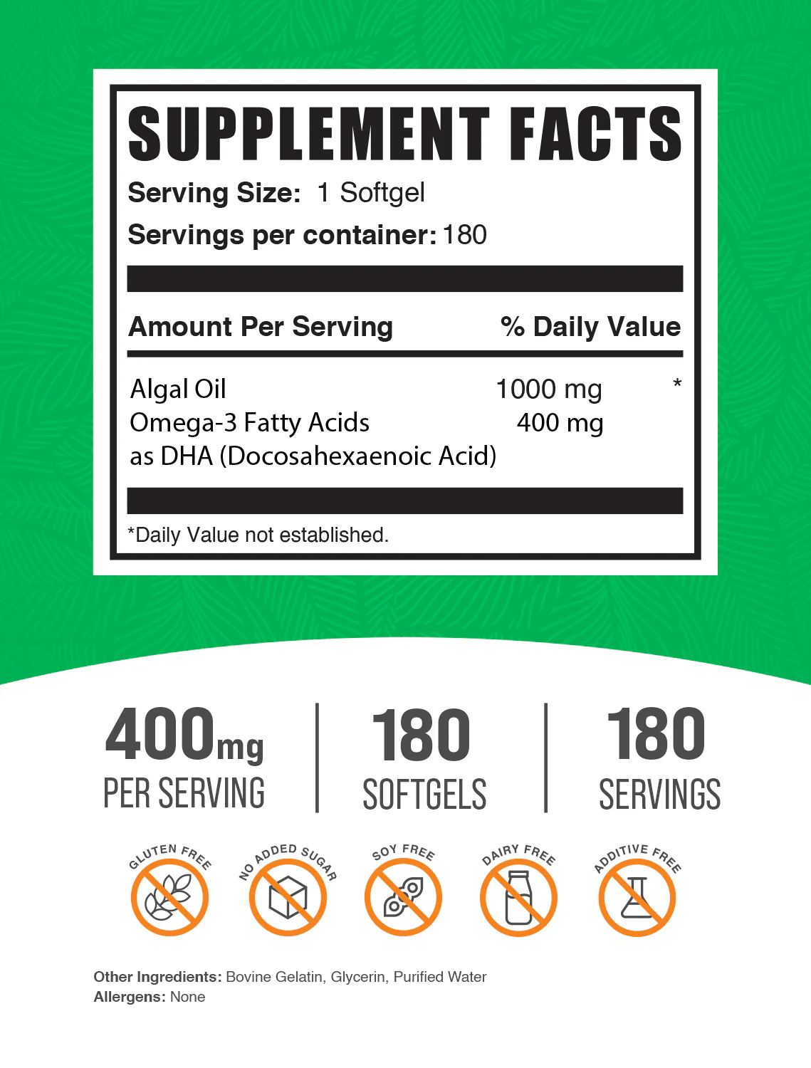 Algal Oil Softgels - Omega-3 - Image 2