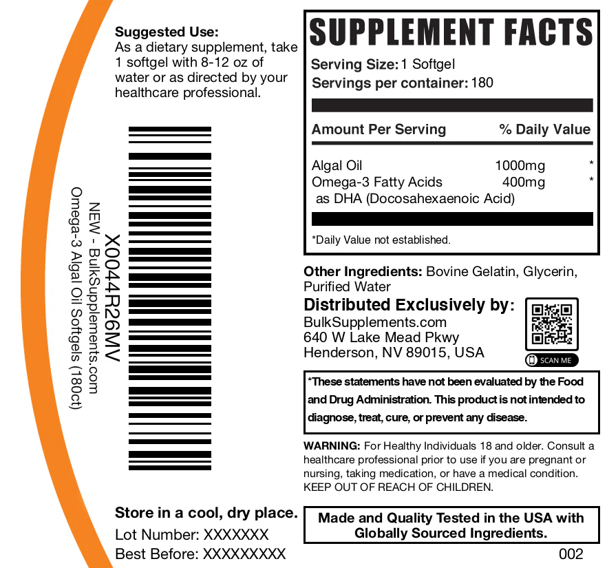 Algal Oil Softgels - Omega-3 - Image 6
