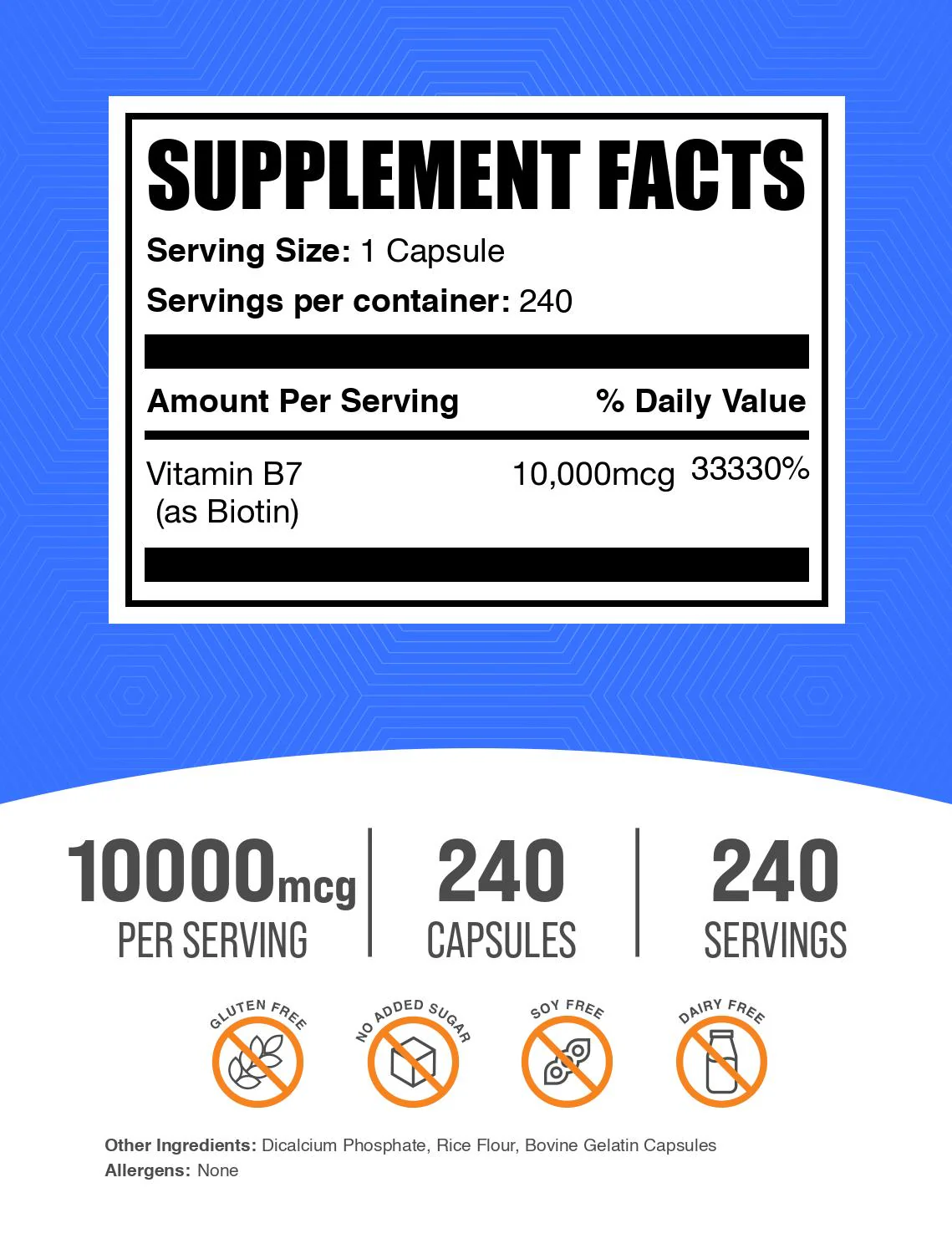 Biotin 10000mcg Capsules - Image 2