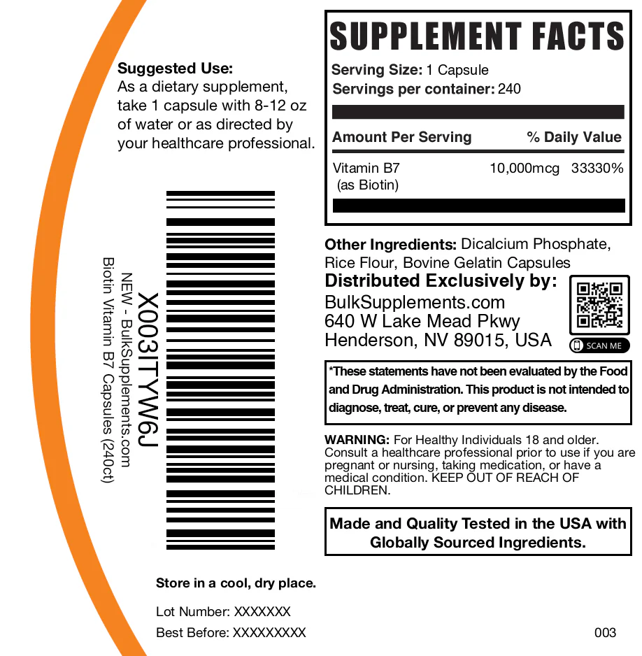 Biotin 10000mcg Capsules - Image 6