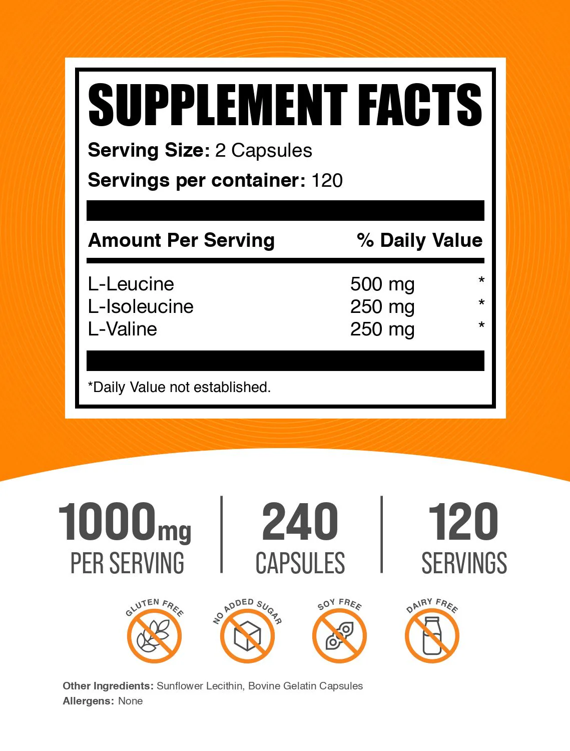 BCAA 2:1:1 (Branched Chain Amino Acids) Capsules - Image 2