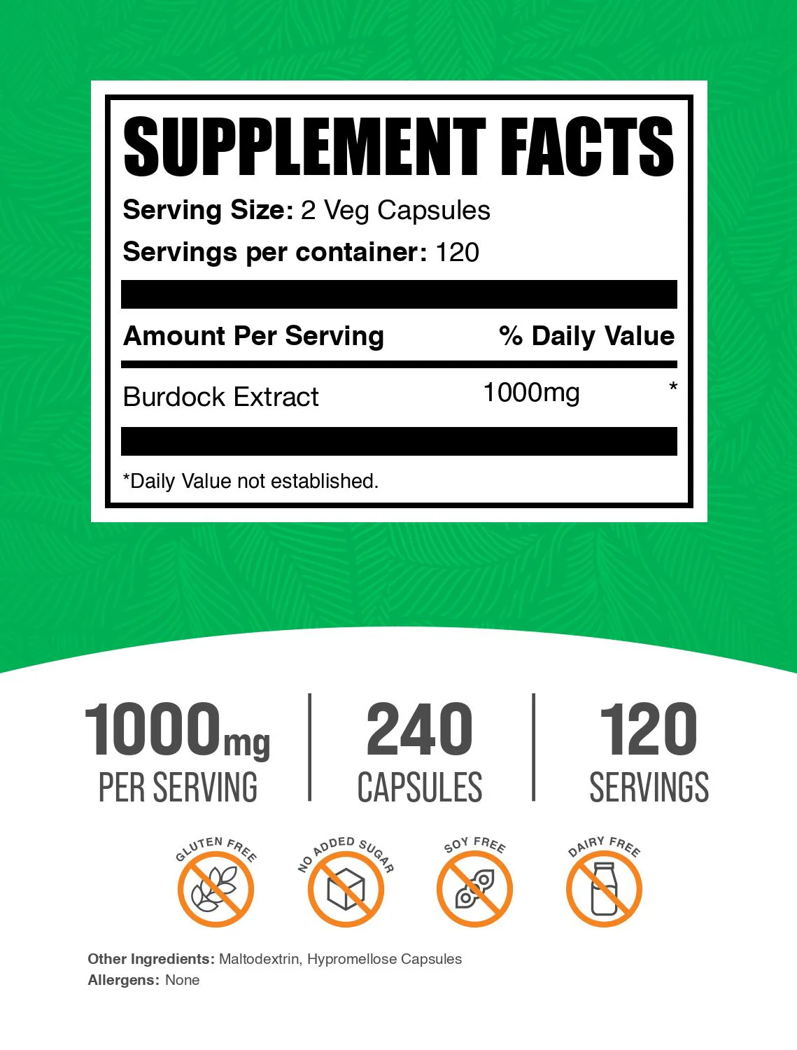 Burdock Root Extract Capsules - Image 2
