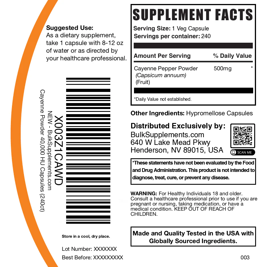 Cayenne Pepper 40000HU Capsules - Image 6
