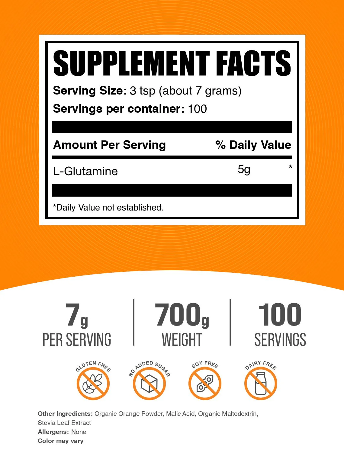 L-Glutamine Powder - Orange Smash - Image 2