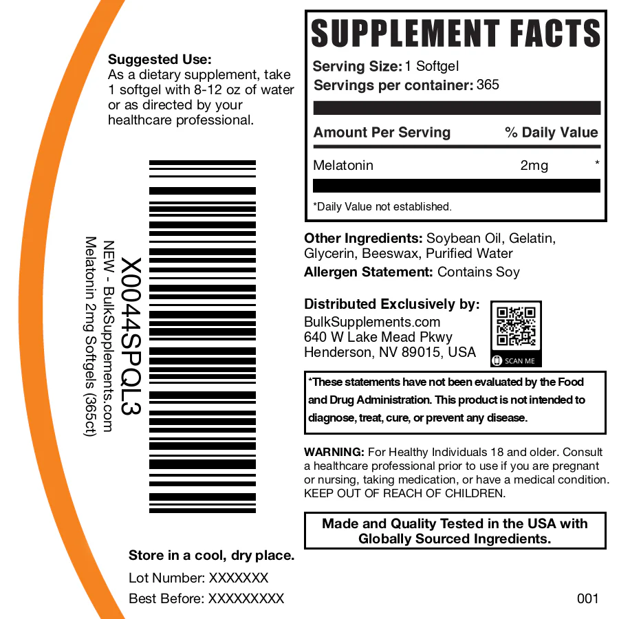 Melatonin Softgels - 2 mg Serving - Image 6