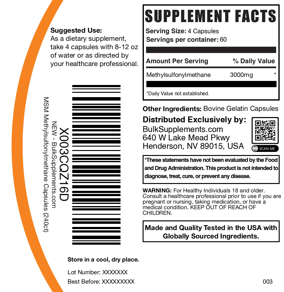 MSM (Methylsulfonylmethane) Capsules - Image 6
