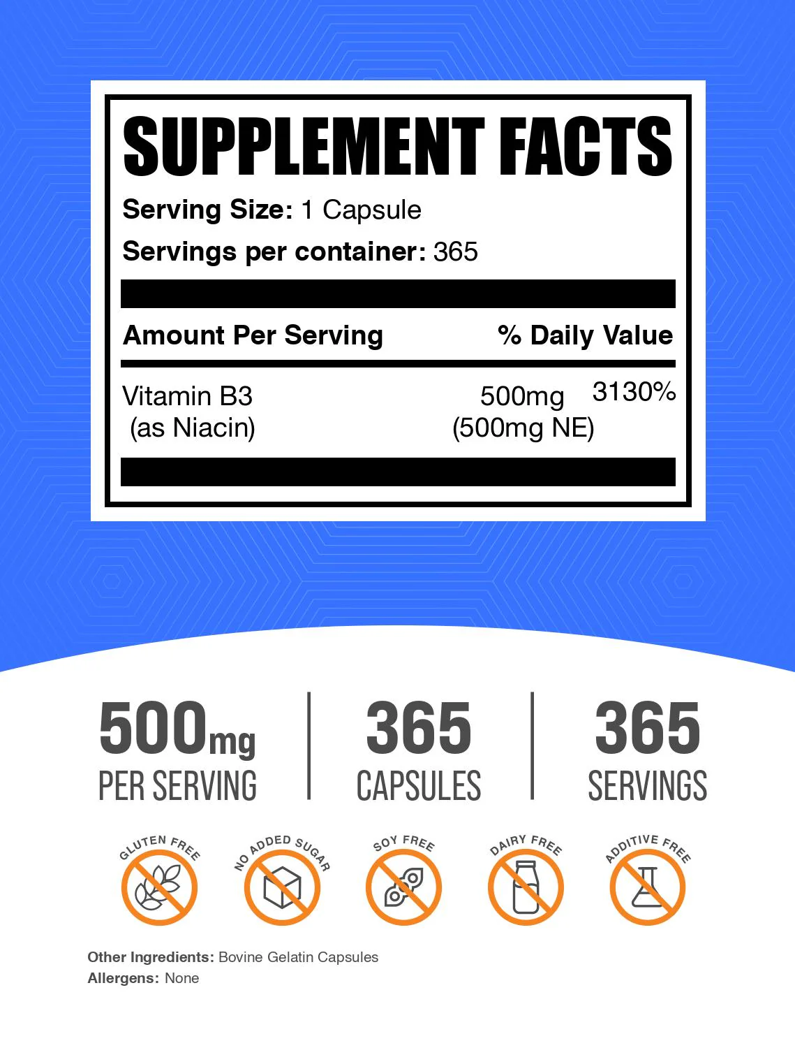 Niacin (Vitamin B3) Capsules - Image 2