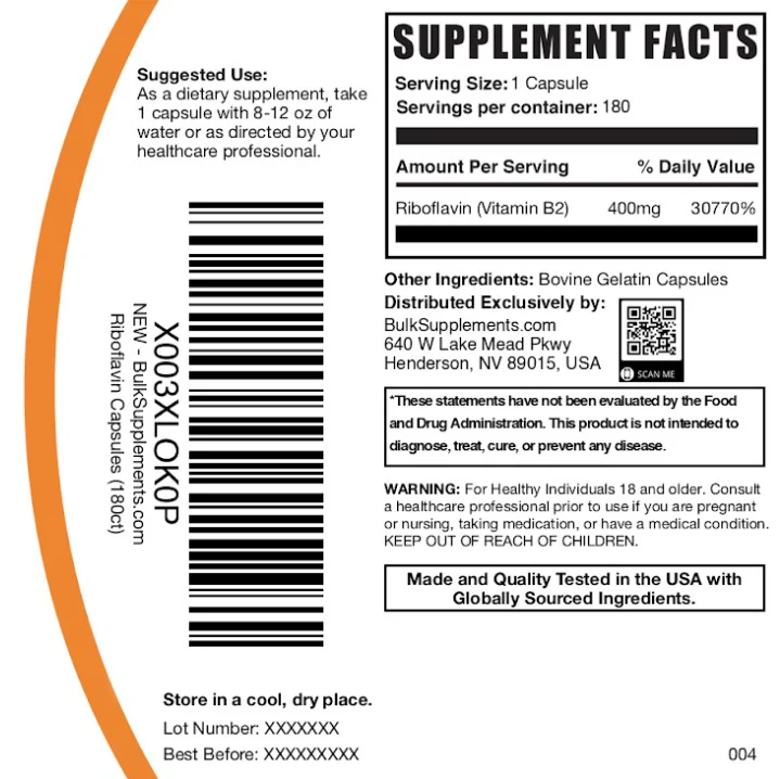 Riboflavin (Vitamin B2) Capsules - Image 6