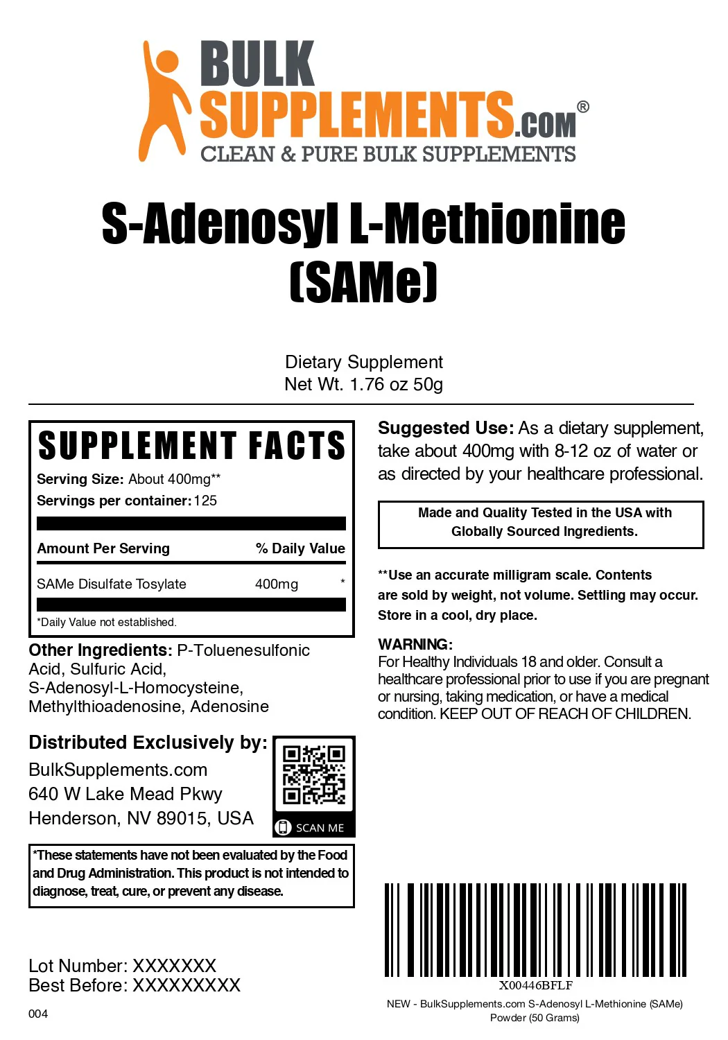 SAMe (S-Adenosyl-L-Methionine Disulfate Tosylate) Powder - Image 8