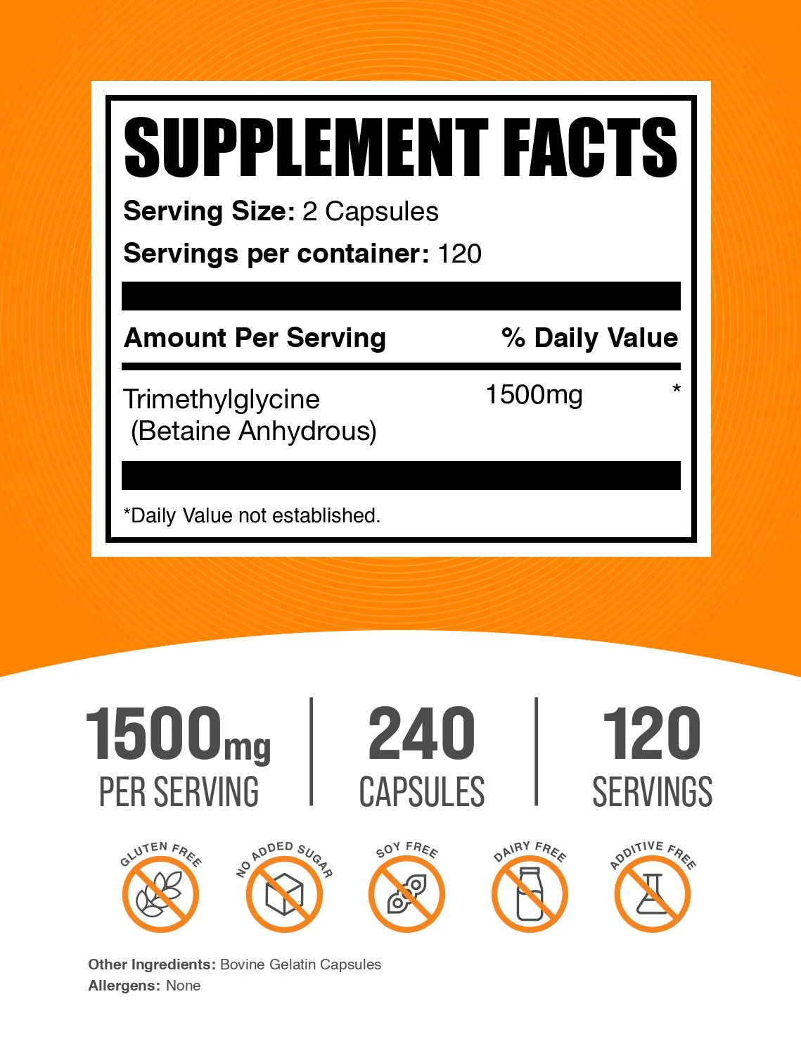 Betaine Anhydrous (TMG) Capsules - Image 2