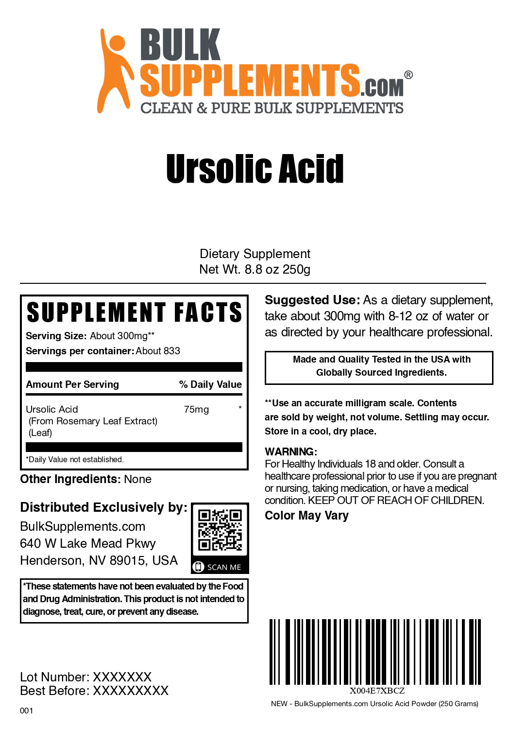Ursolic Acid (Rosemary Leaf Extract) Powder - Image 6