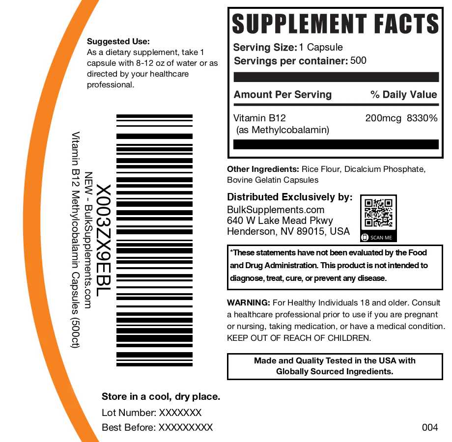 Vitamin B12 (1% Methylcobalamin) Capsules - Image 6