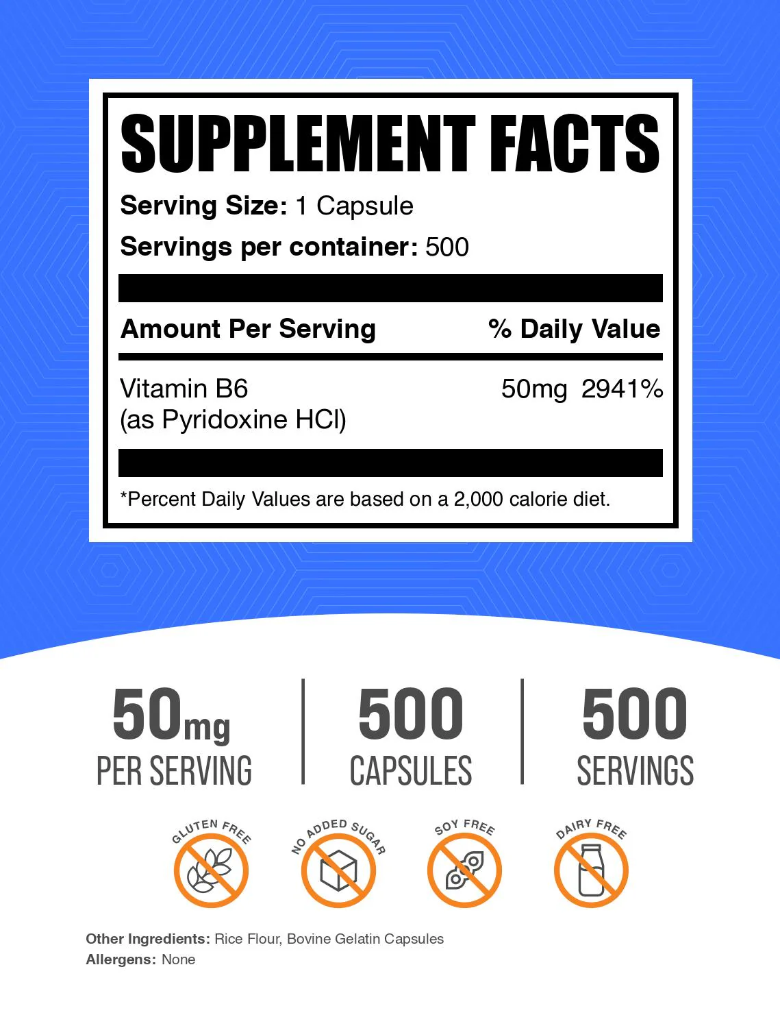 Pyridoxine HCl (Vitamin B6) Capsules - Image 2